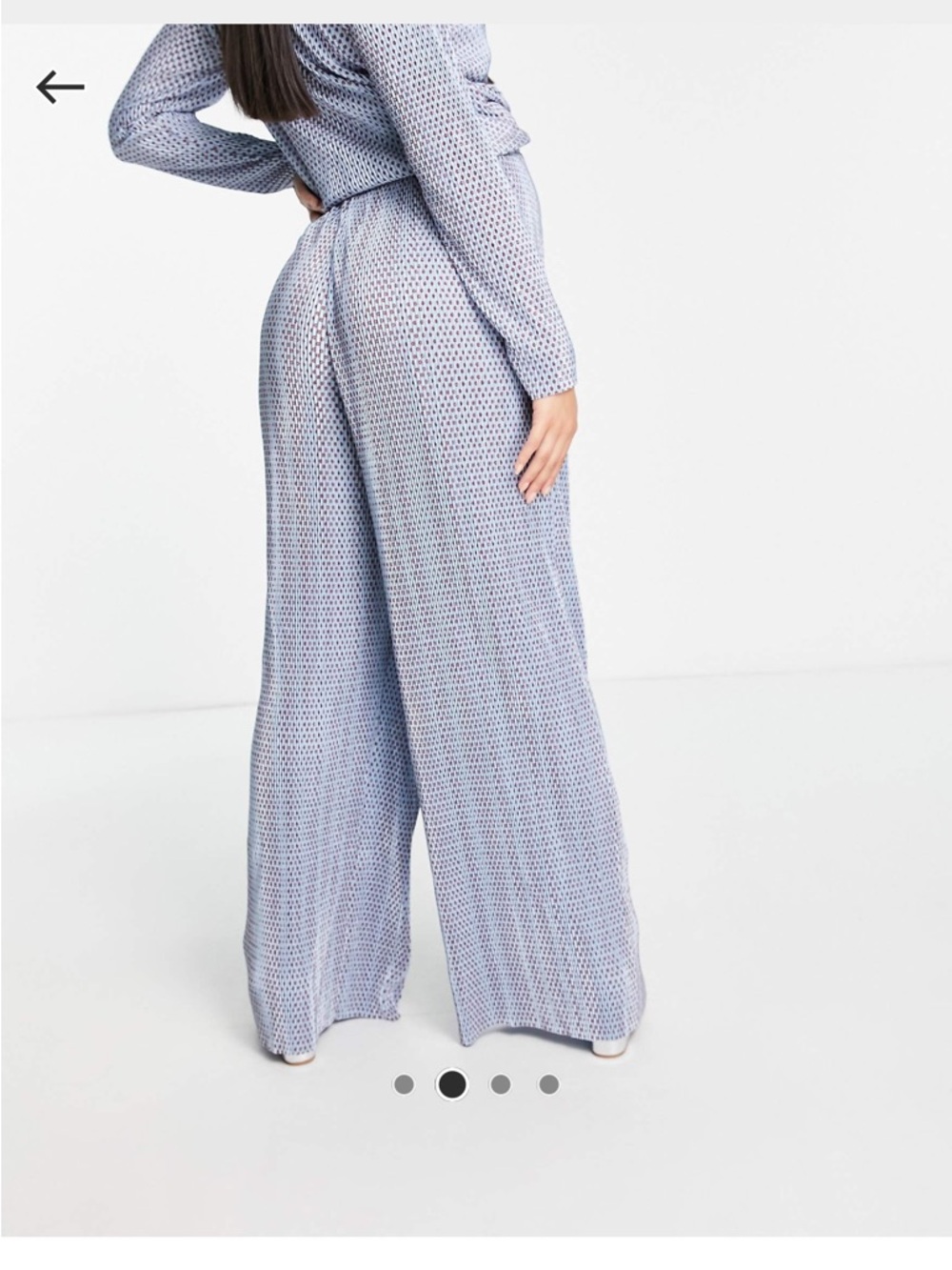 Maternity Wide Leg Printed Lounge Pants - Light Blue - Picture 2 of 3